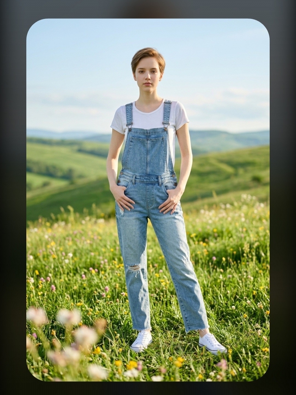 Pink Lily Light Wash Denim Overalls